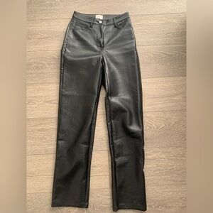 Aritzia black leather Melina pant